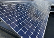 a blue and black tiled surface