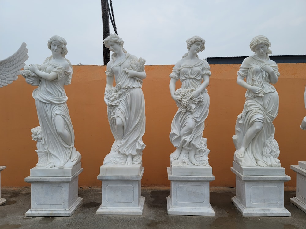 a group of statues