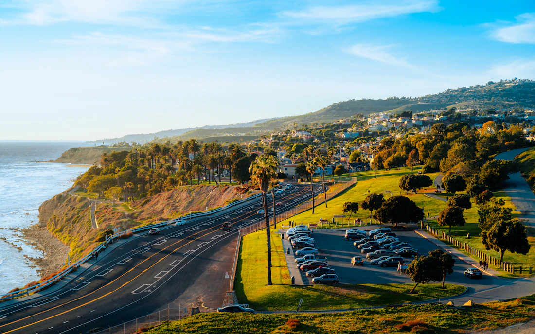 California coastal setting with a broad view of the shoreline
