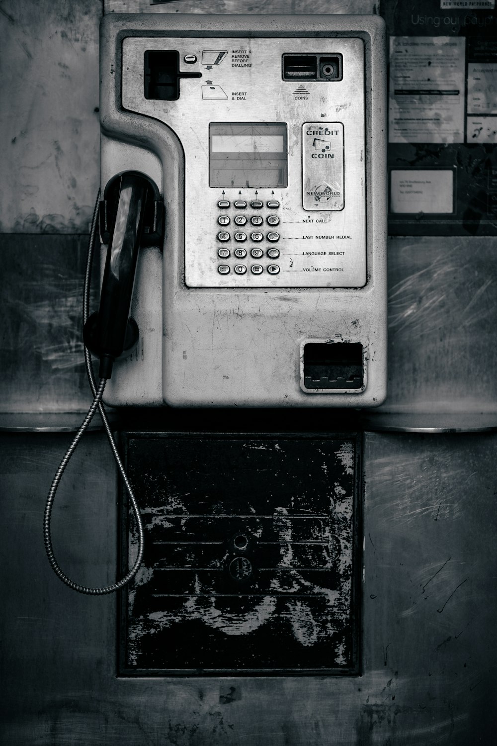 a telephone on a wall