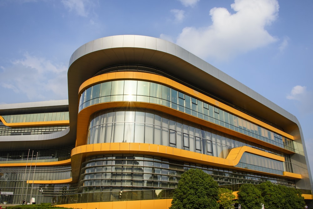 a building with glass windows