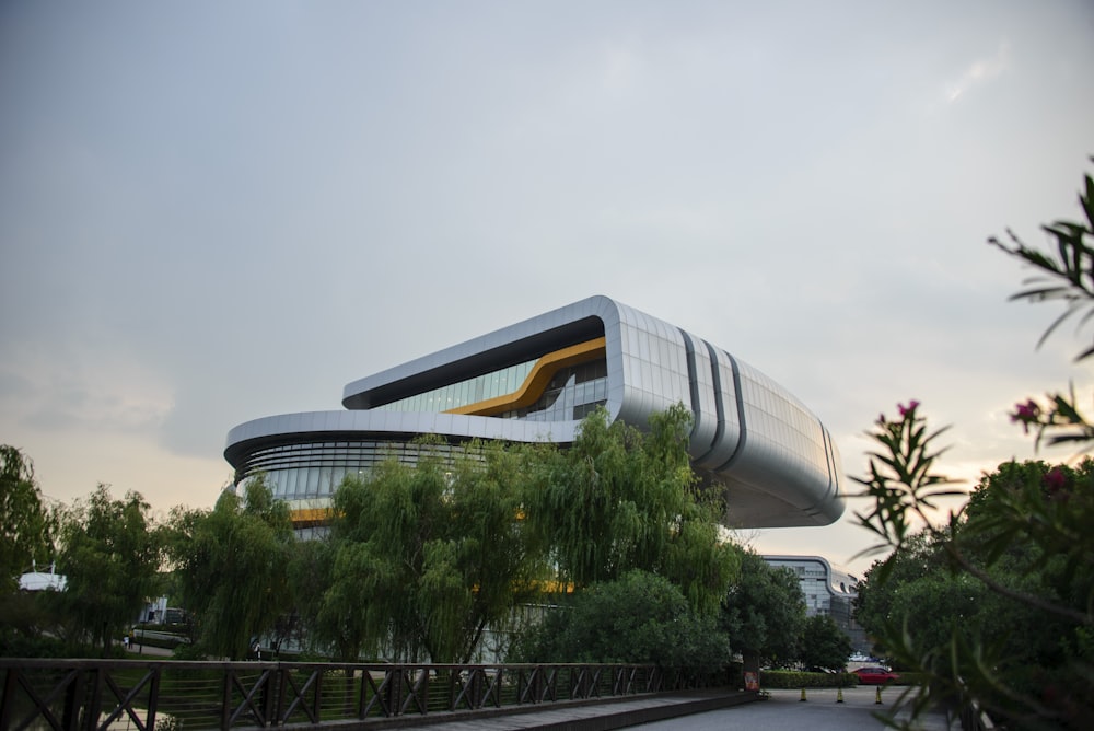 a building with a glass front