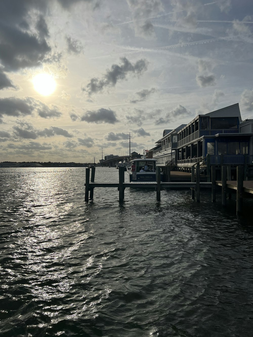 a dock with a boat on it