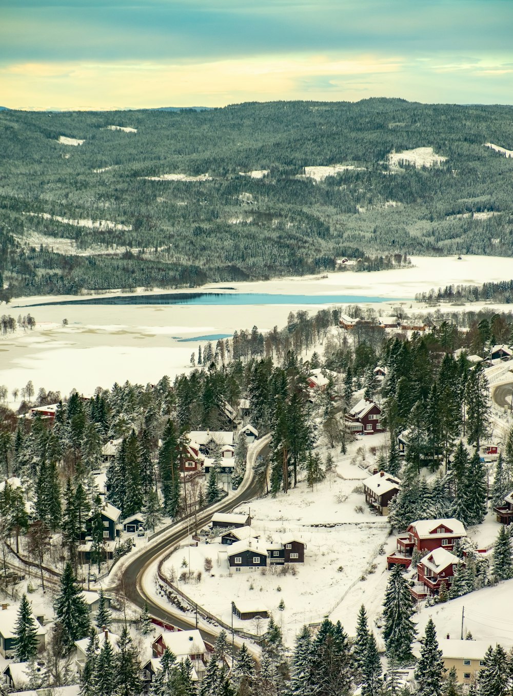 a town with a river running through it