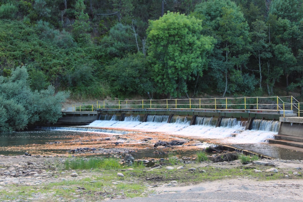 a bridge over a river