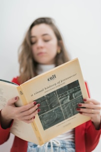 a woman reading a book