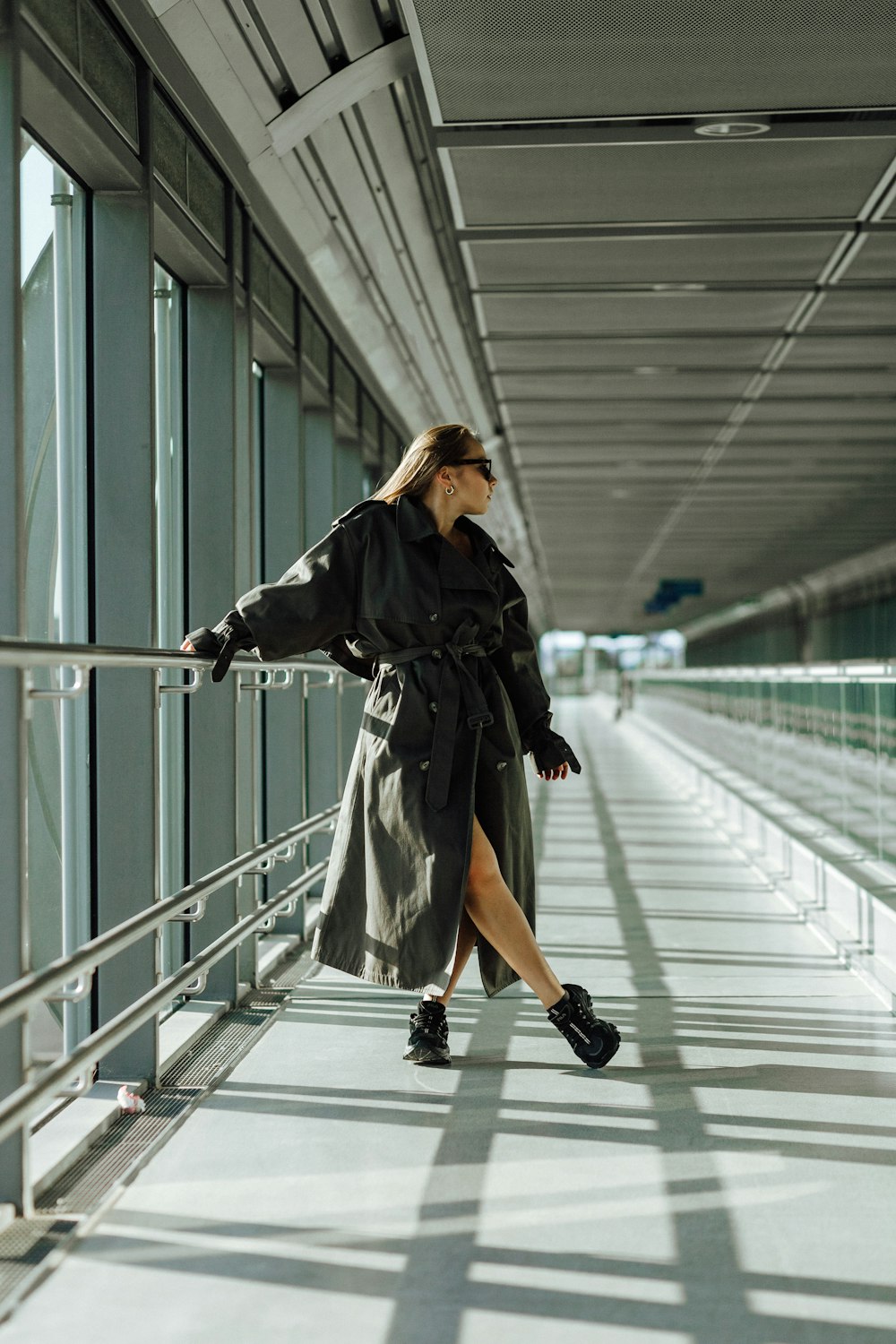 a person walking down a flight of stairs