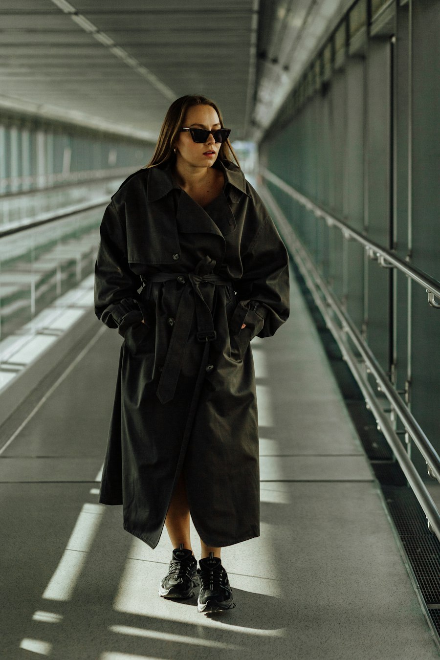 Noir Leather Duster Coat