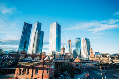 a city with tall buildings