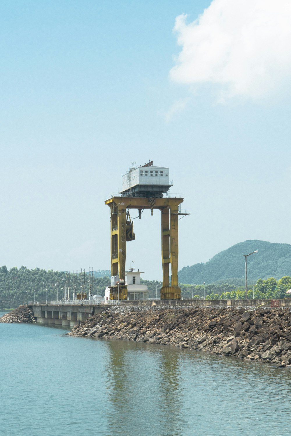 a tower on a rocky shore