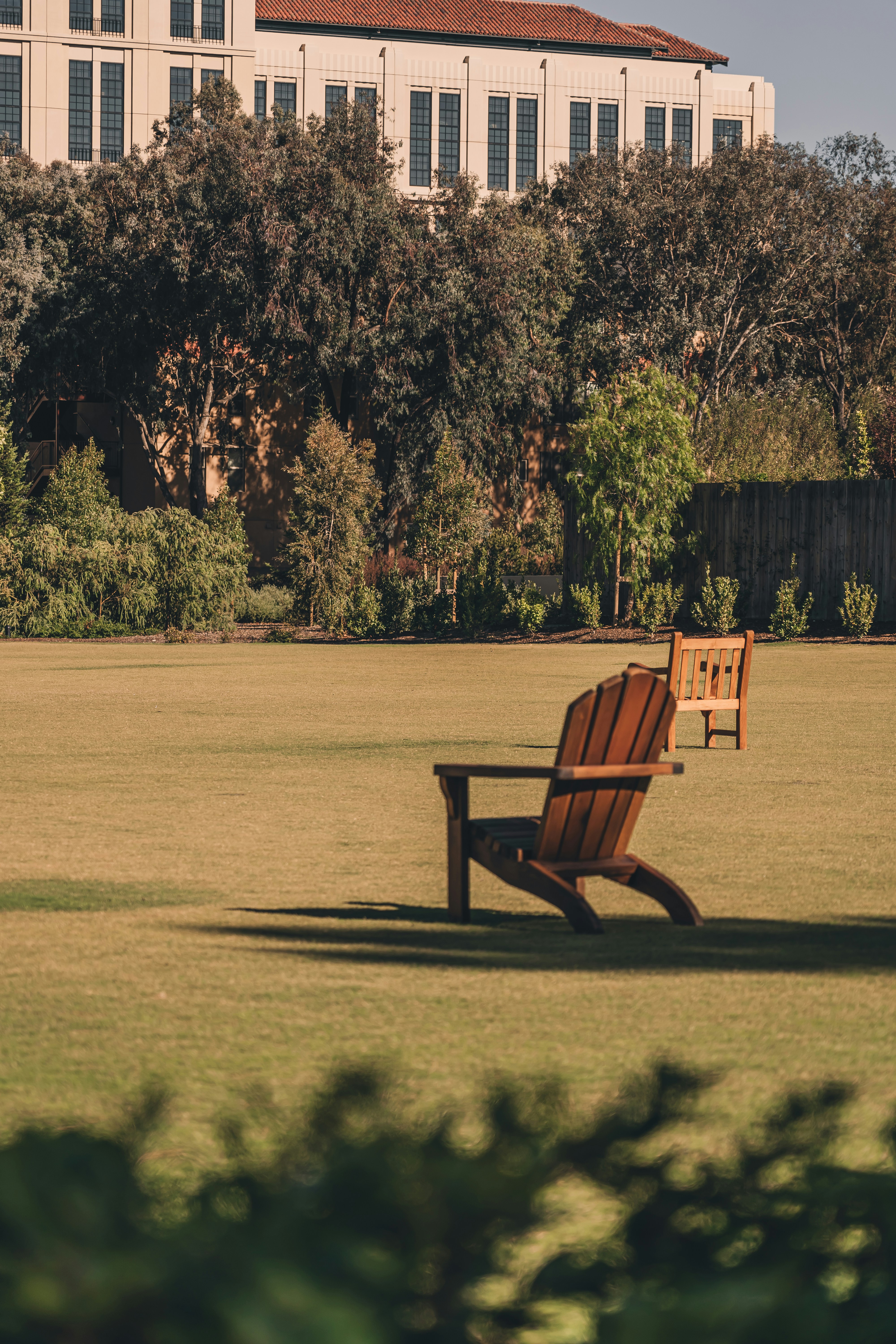 a couple of benches in a park