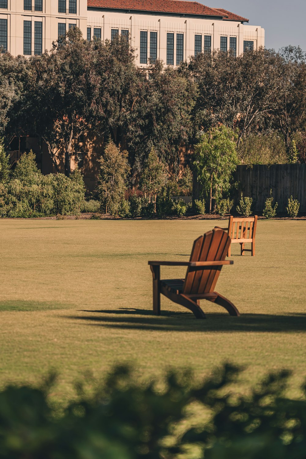 a couple of benches in a park