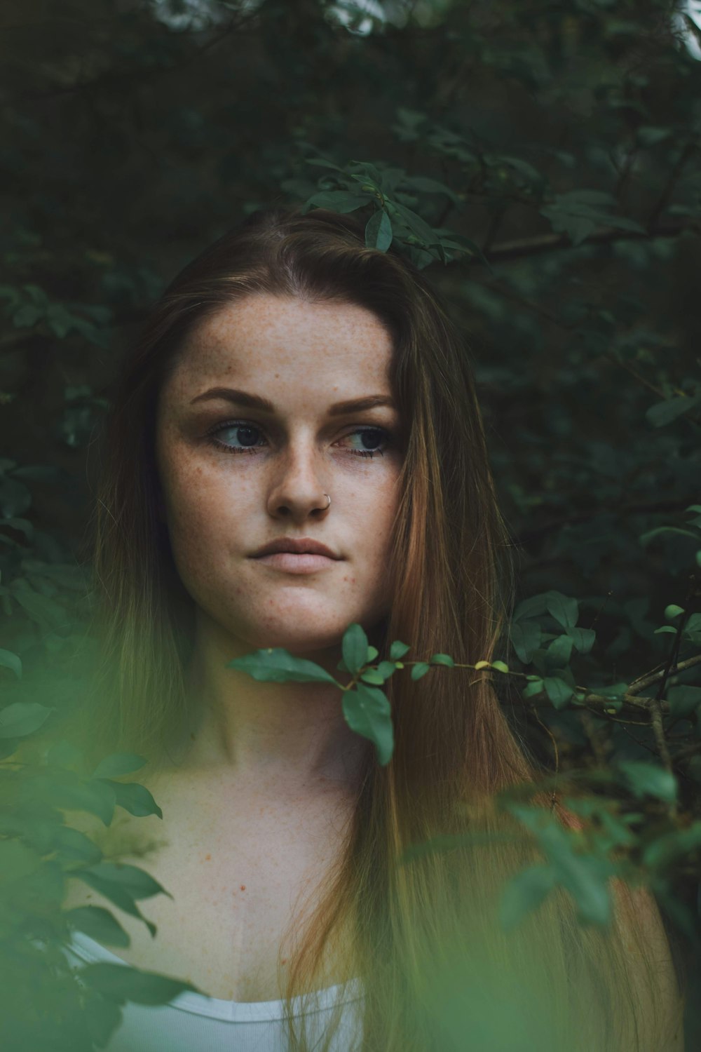 a woman with long hair