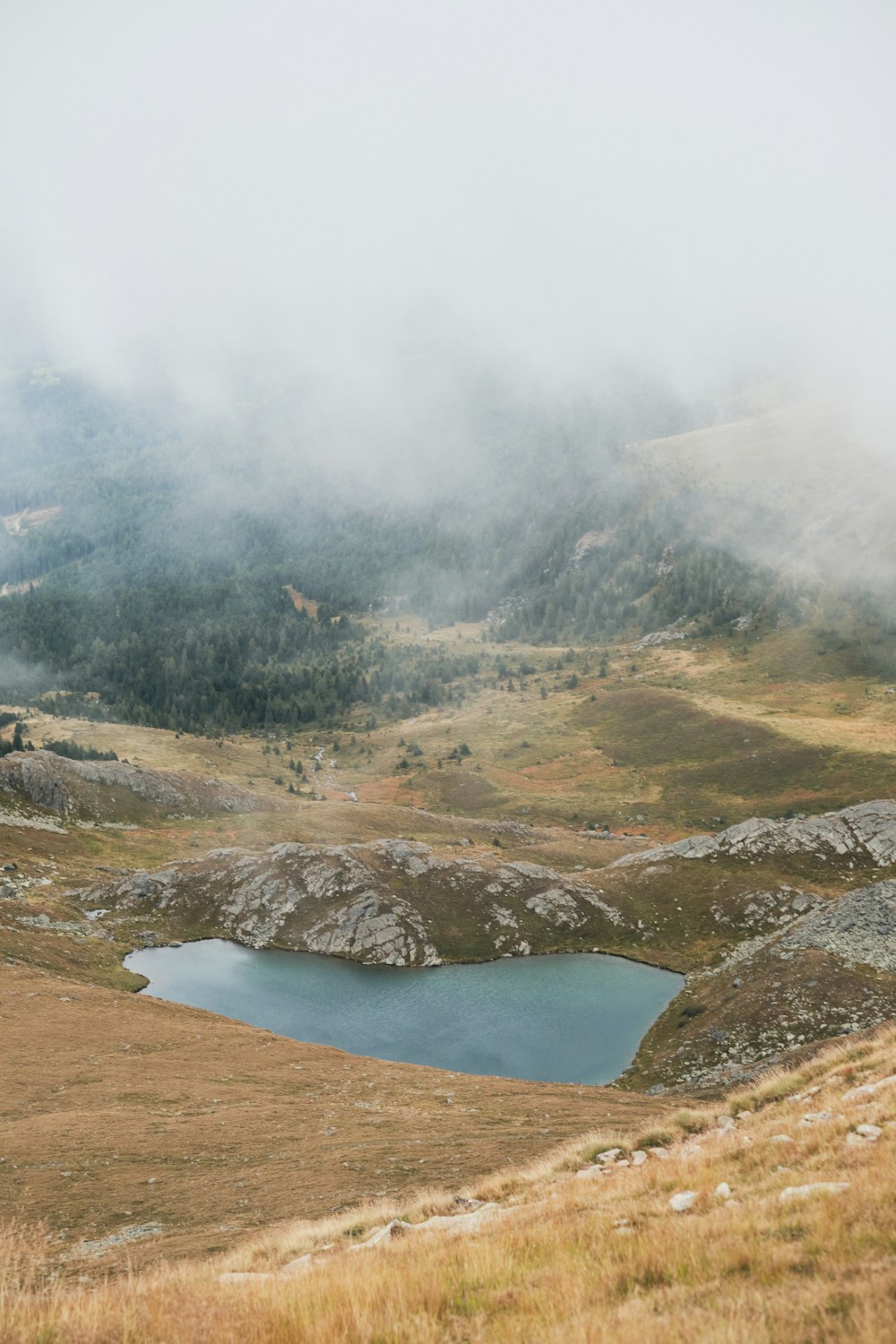 a lake in a valley