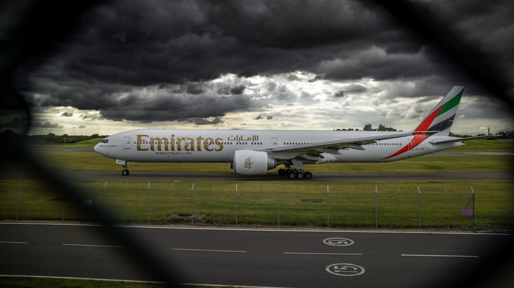 a large airplane on the runway