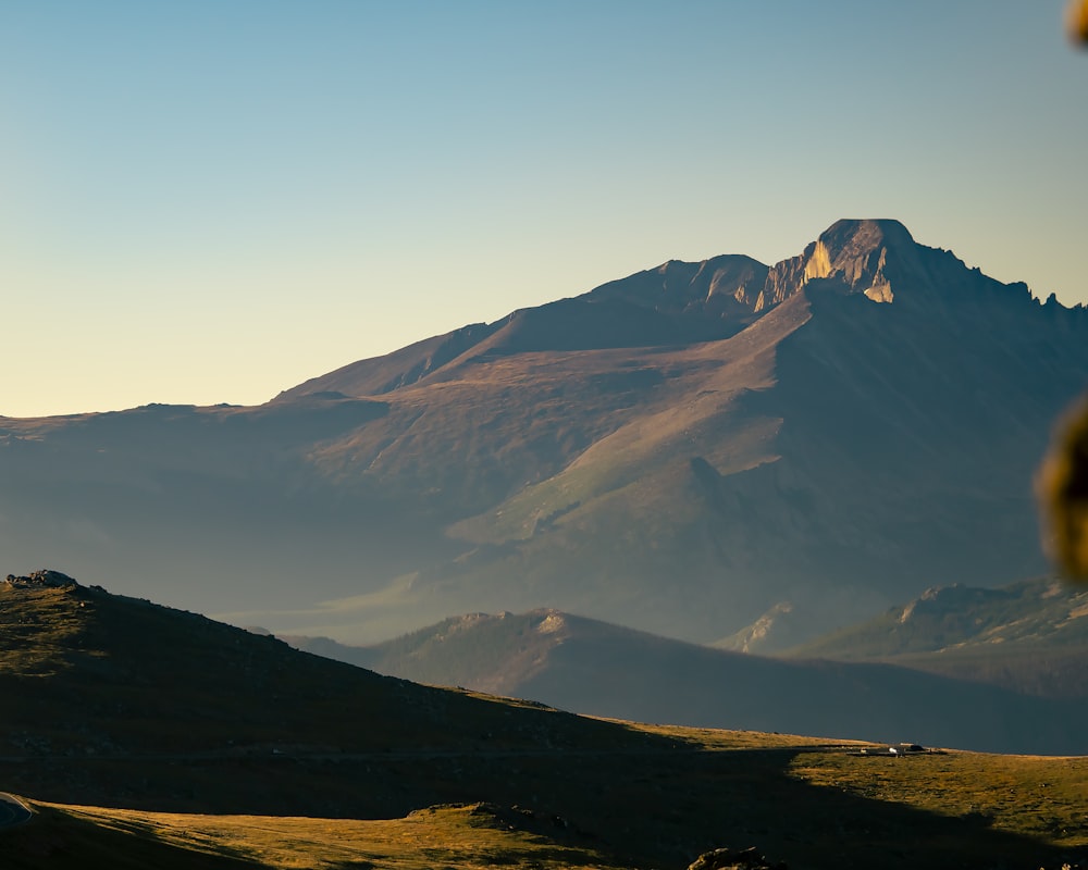 a mountain with snow