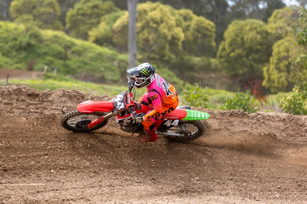 a person riding a dirt bike