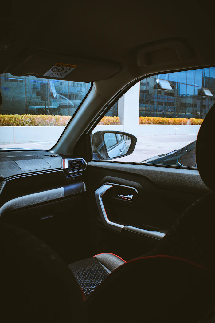 Car driving down the road