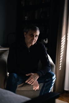 a man sitting on a couch