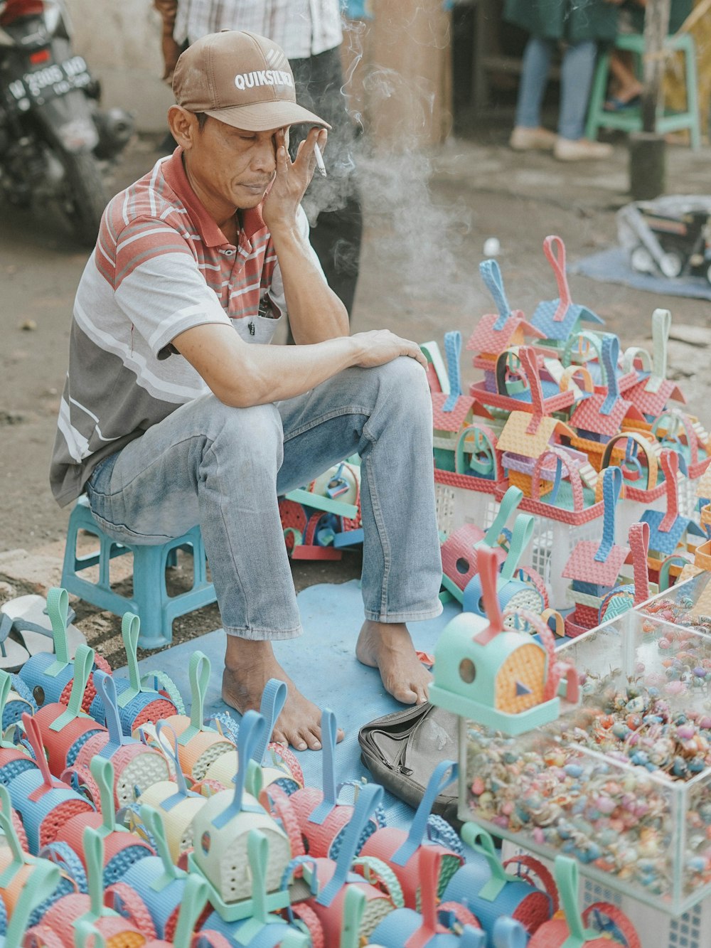 a person sitting on a chair