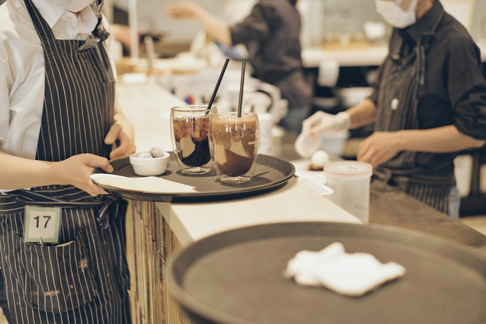 a group of people working at a table