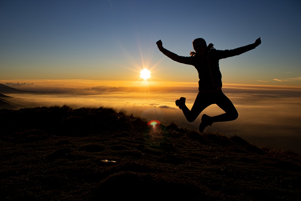 a person jumping in the air