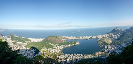 a city next to a body of water