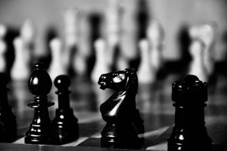 a close-up of a chess board