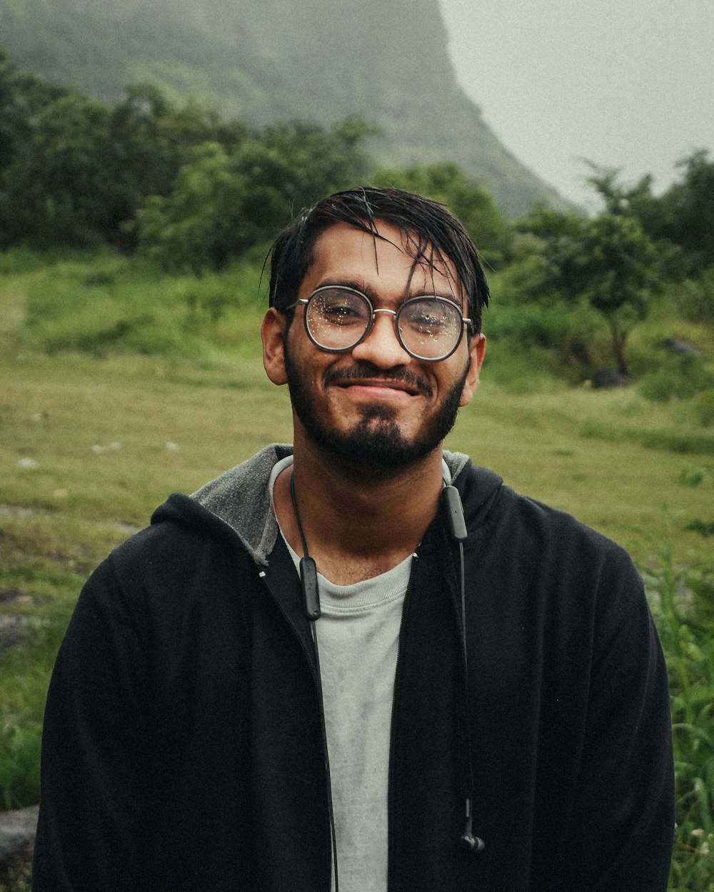 a man wearing glasses