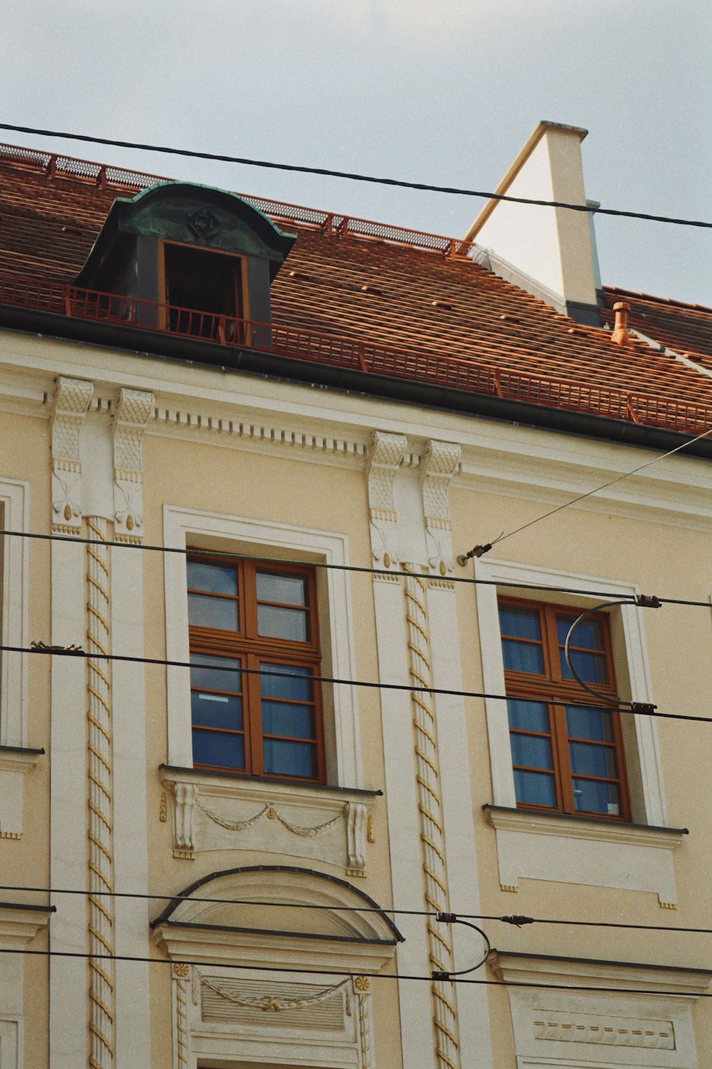 a building with a red roof