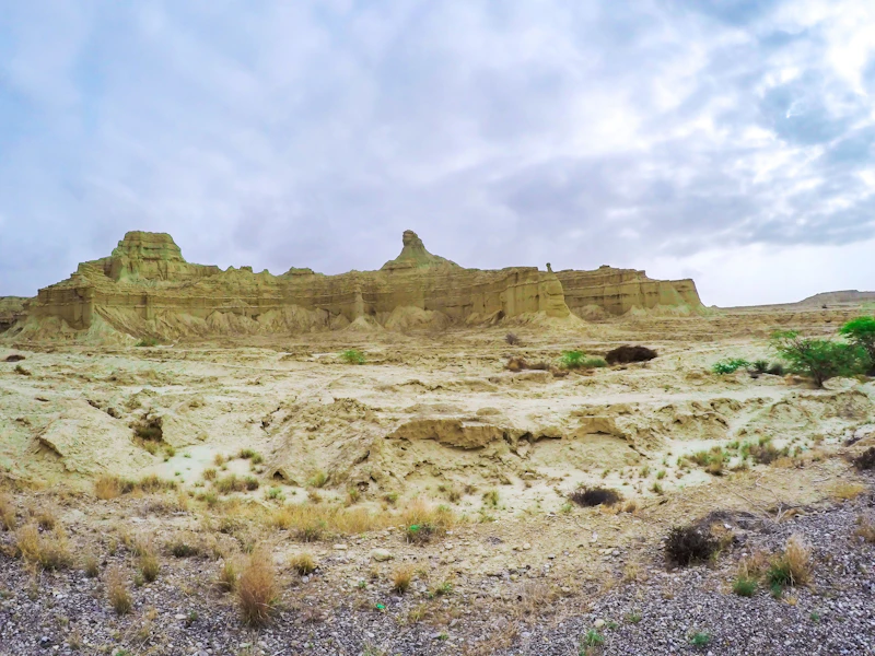 Rock formations along the Makran Coastal Highway, Balochistan