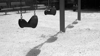 a swing set in a playground