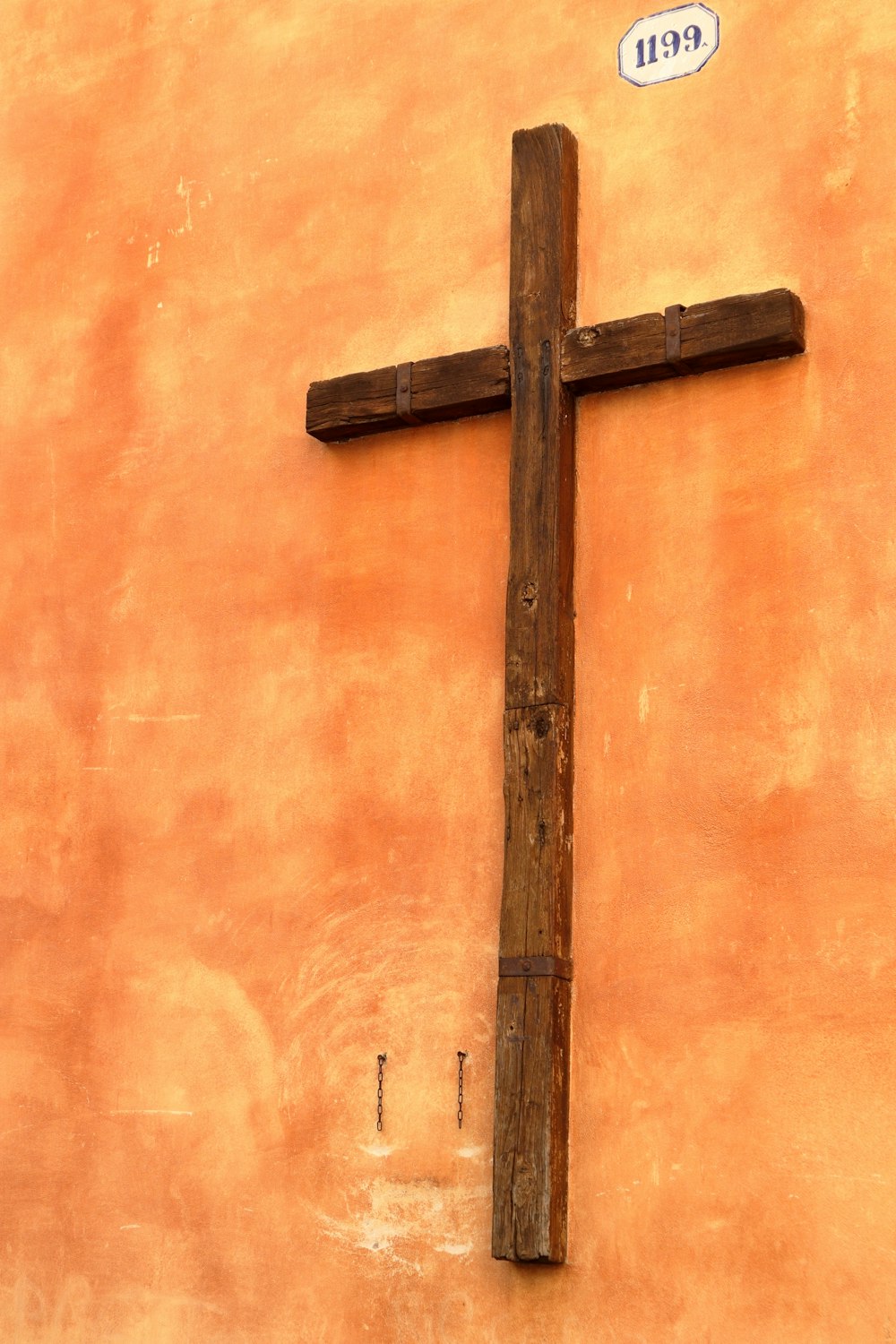 a cross on a wall