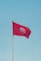 a red flag on a pole
