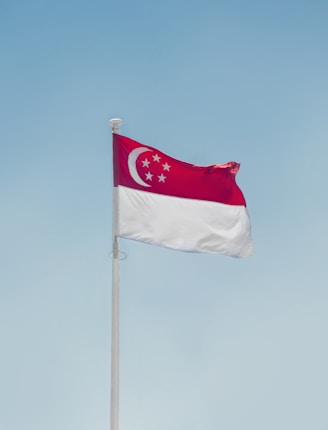 a red and white flag