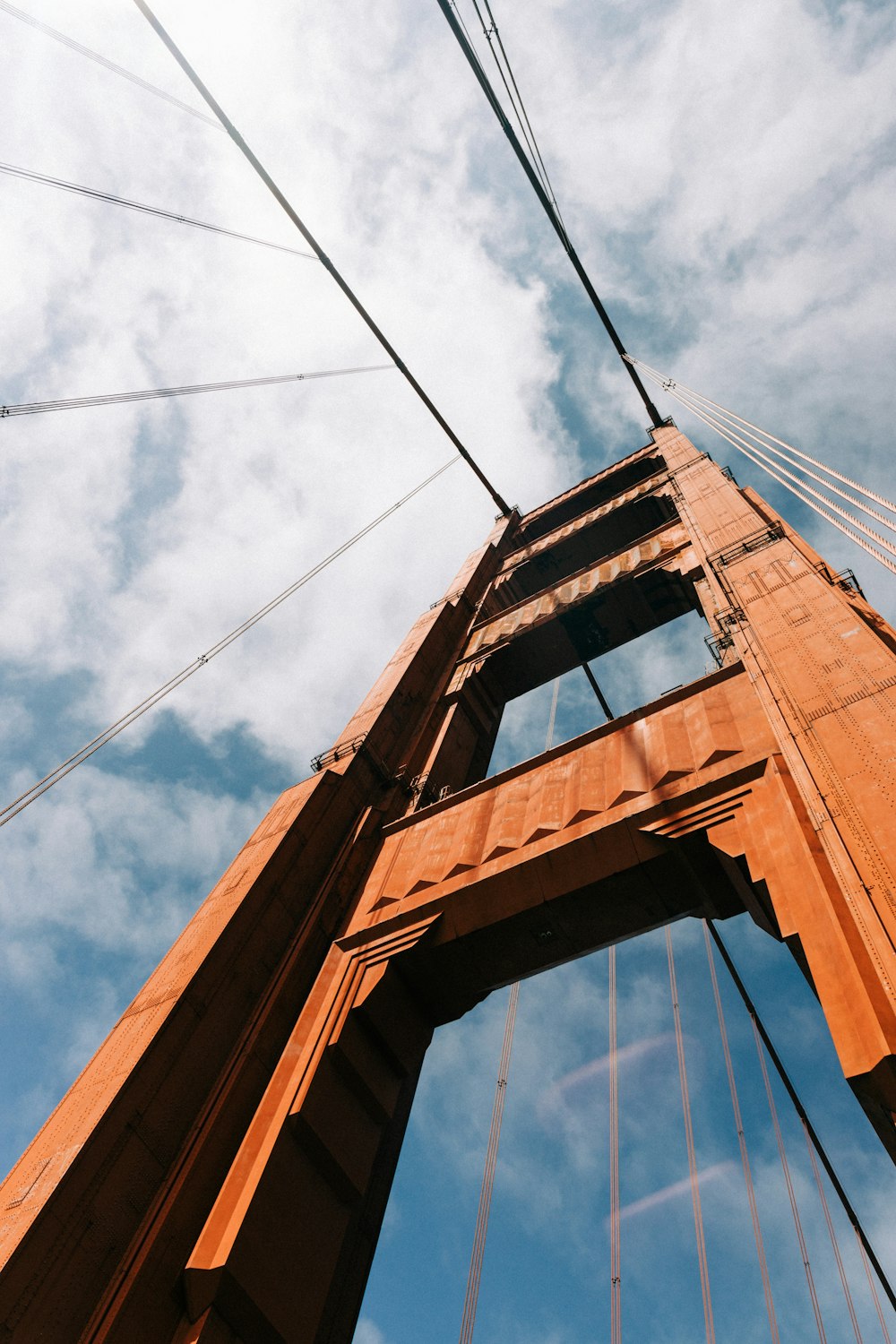 a large bridge with cables