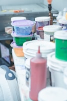 a group of plastic containers with lids