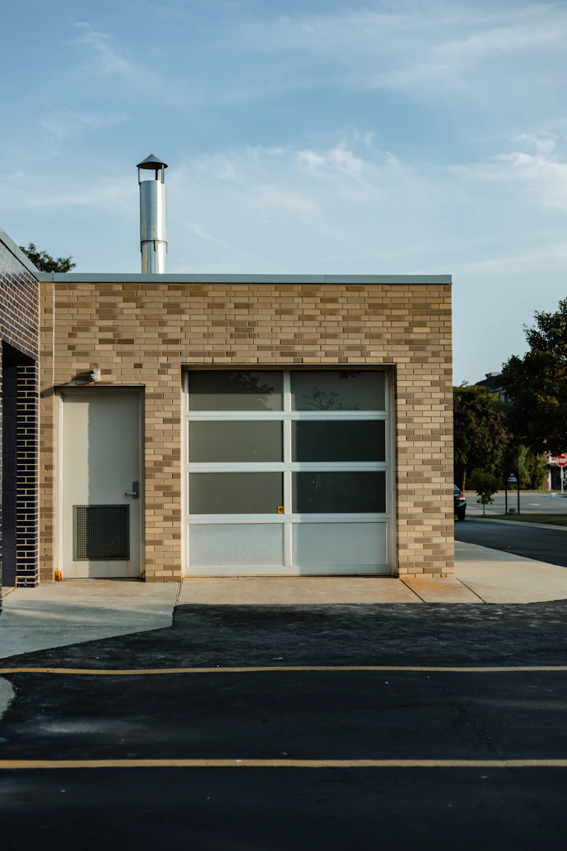 Small brick commercial building exterior