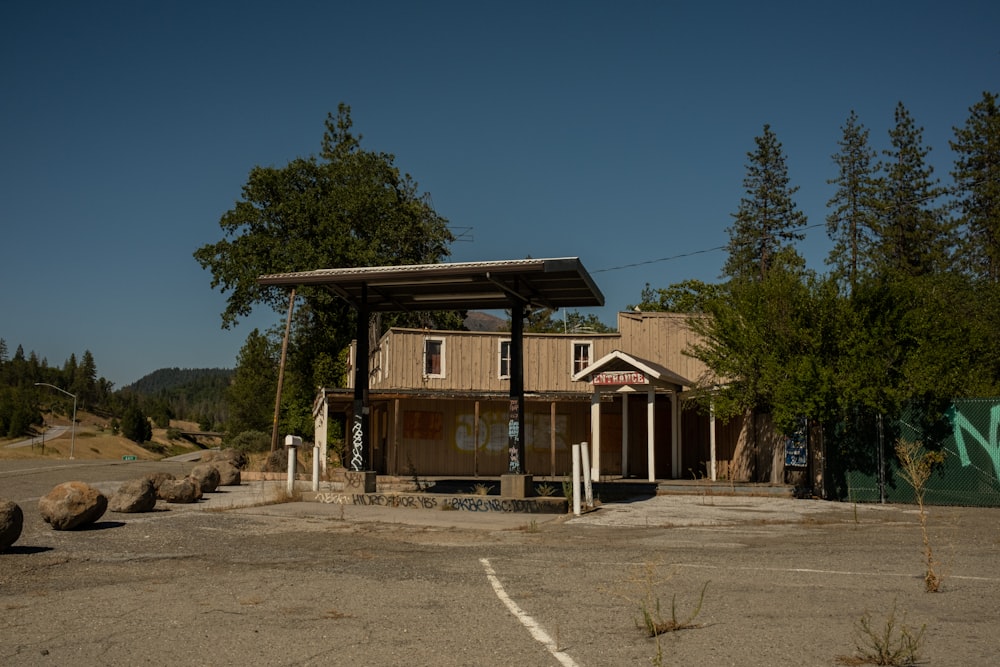 a building with a roof