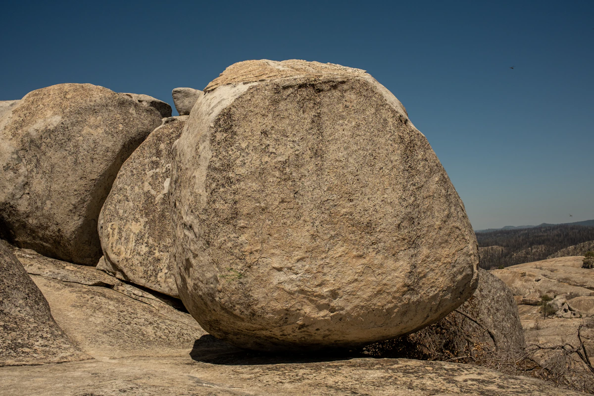 Large rock formations in an Appalachian forest, representative of boulder fields like Rocktown