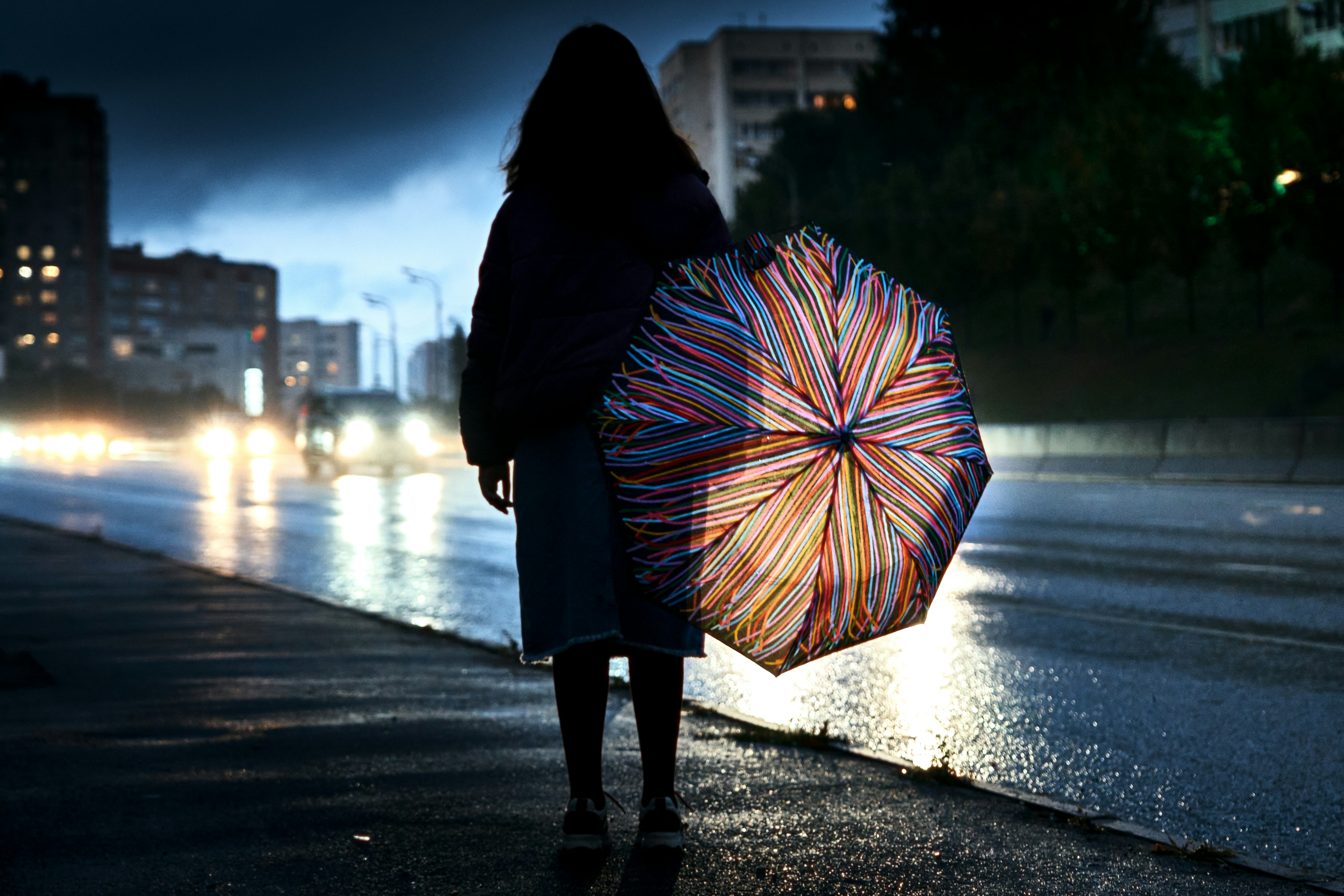 a person holding an umbrella