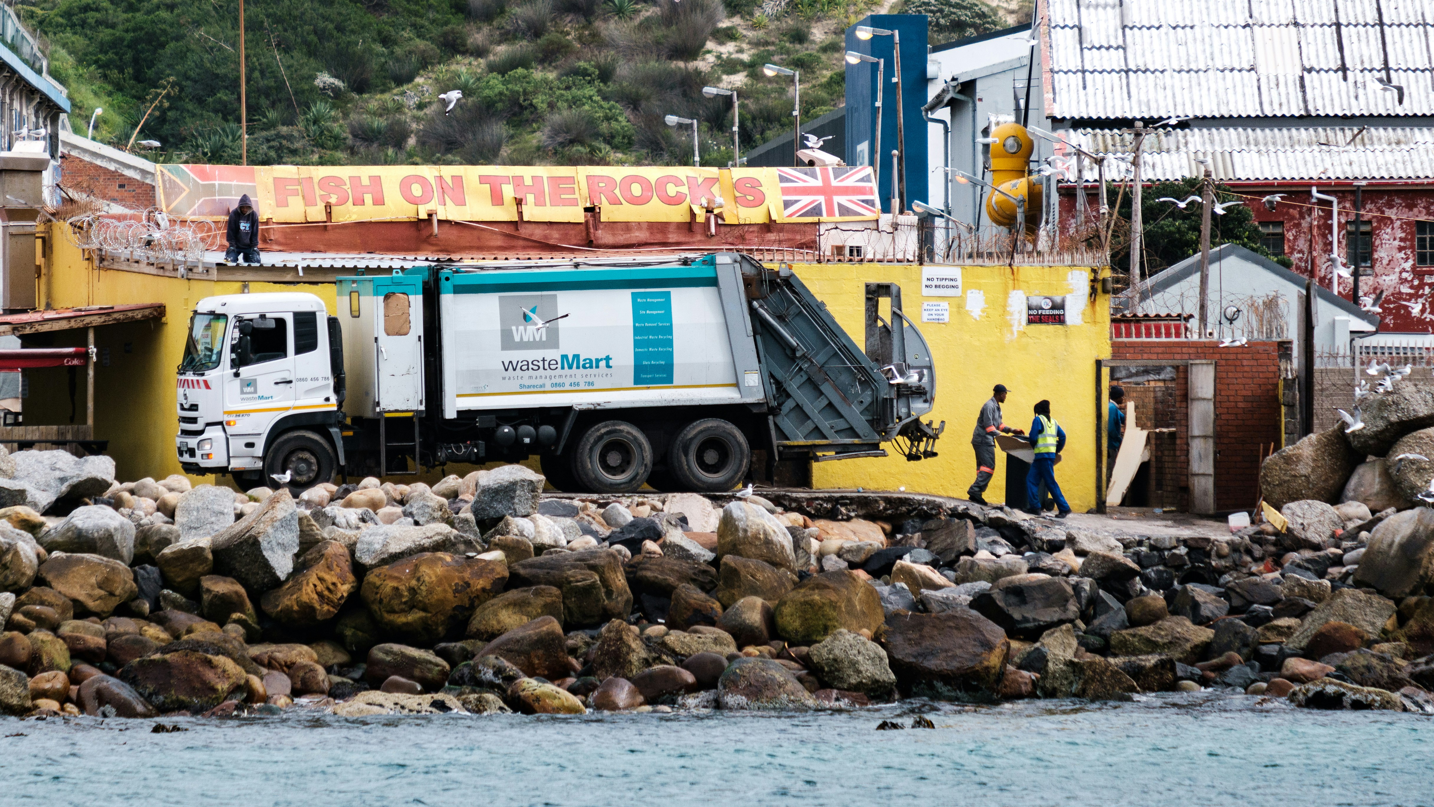 waste disposal truck in Hout Bay, Cape Town