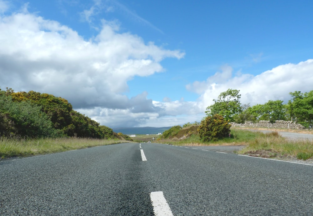 a road with trees on the side