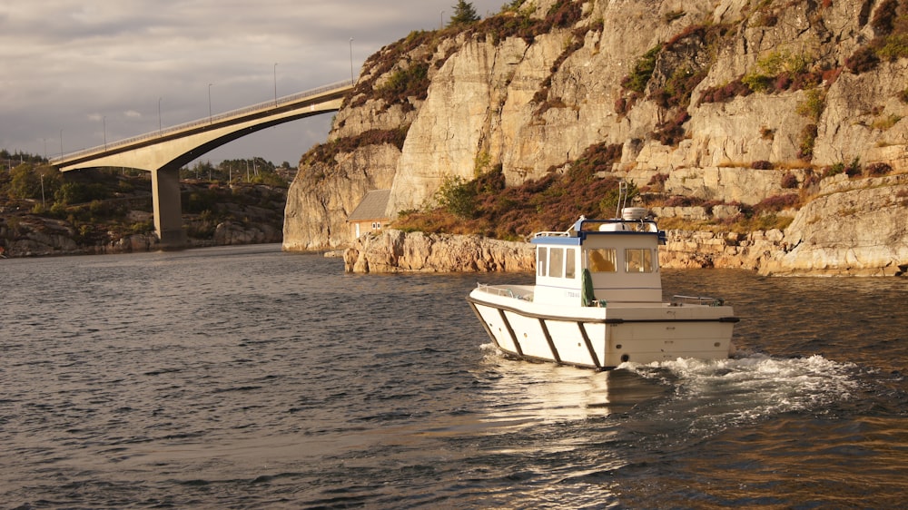 a boat sailing on the water