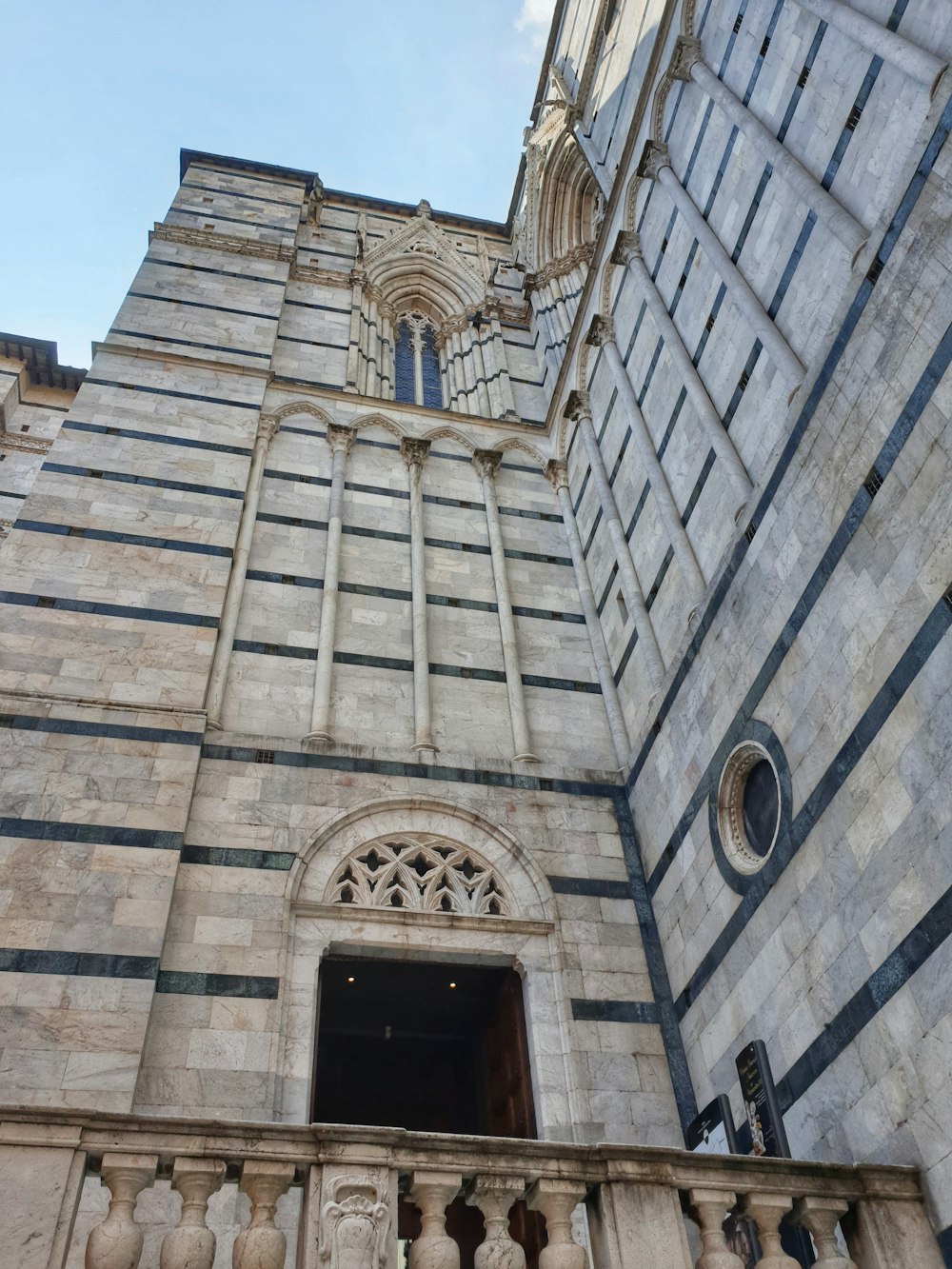 a building with a door and windows