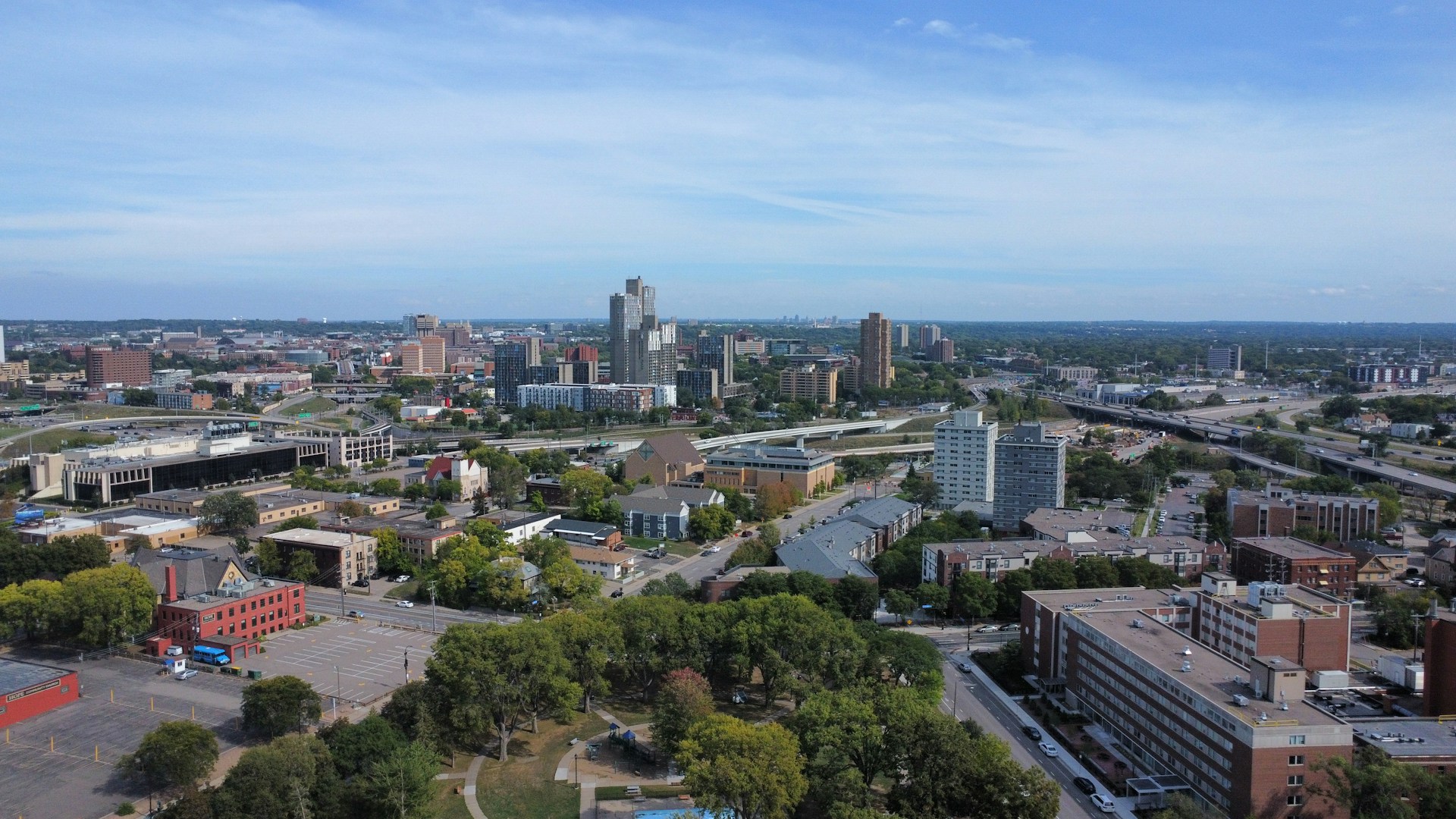 a city with many buildings