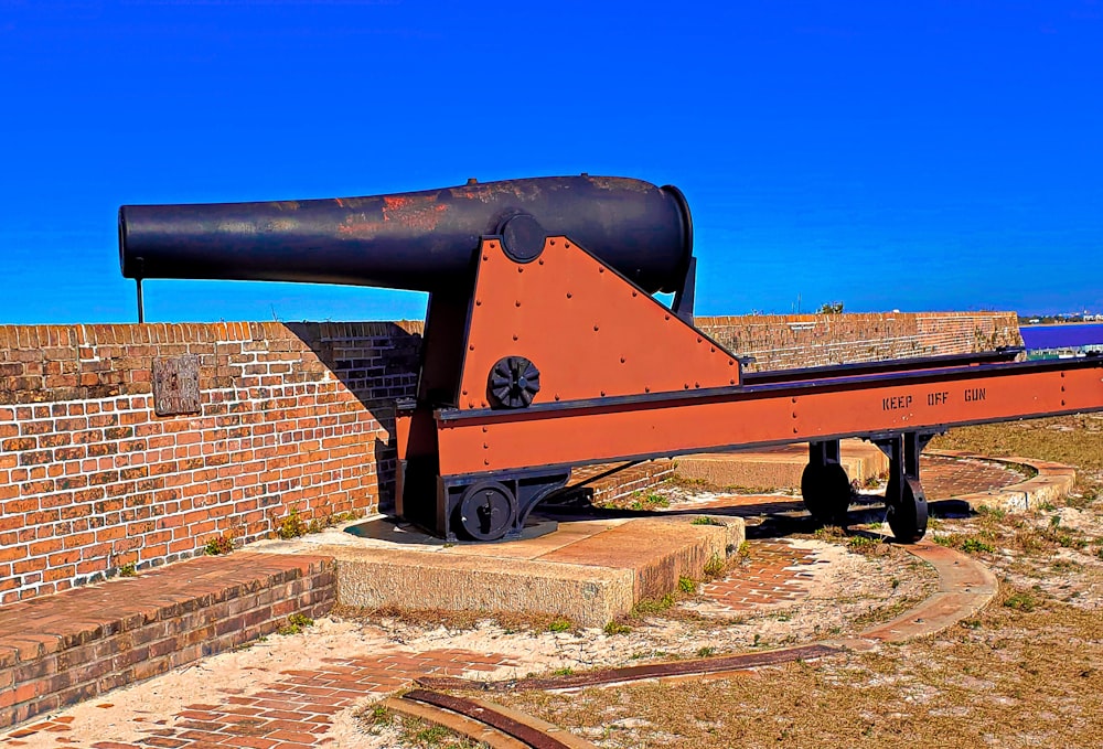 a large cannon on a trailer