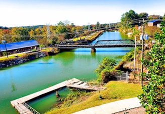 a bridge over a river