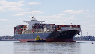 a large ship in the water
