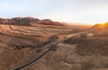 a long road in the desert